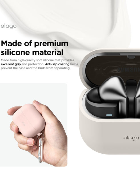 elago Samsung Galaxy Buds 3 / 3 PRO Case Silicone Hang with Carabiner